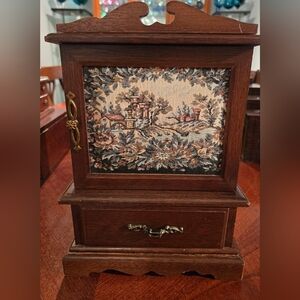 Vintage Armoire Style Wood Jewelry Box Music Box "Edelweiss " Sound Of Music